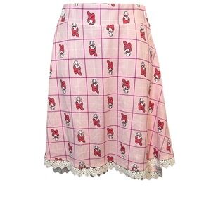 My Melody by Sanrio Plaid and Lace Skirt. Pink Cosplay Buttons Character